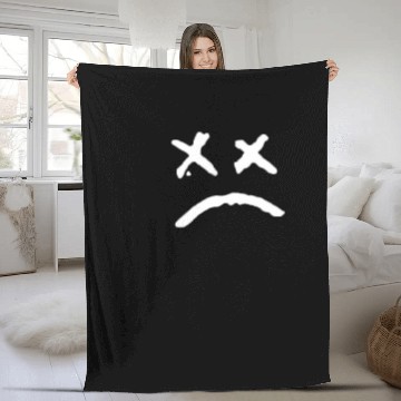 Discover Lil Peep Sad Face Fleece Blankets
