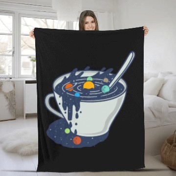 Discover Galaxy Physics Science Coffee Universe Gift Idea Fleece Blankets