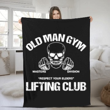 Discover Old Man Gym Lifting Club Respect You Elders Fleece Blankets