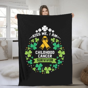 Discover St Patricks Day - Childhood Cancer Awareness Fleece Blankets