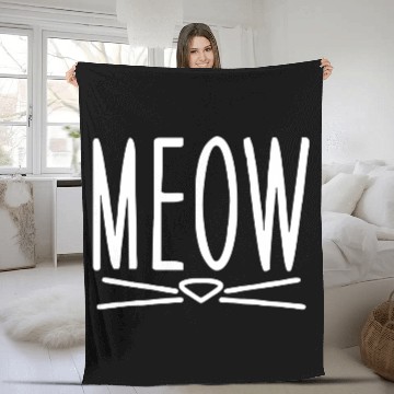 Discover Meow Cute Cat Face Fleece Blankets