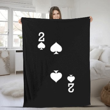 Discover 2 of Spades Playing Card Halloween Costume Fleece Blankets