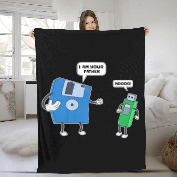 Discover Computer Engineering Father & Son Floppy Disk Gift Fleece Blankets