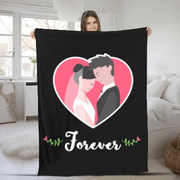 Discover Bride and groom forever Fleece Blankets