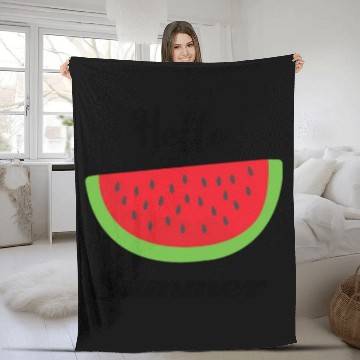 Discover Hello Summer Melon Fleece Blankets