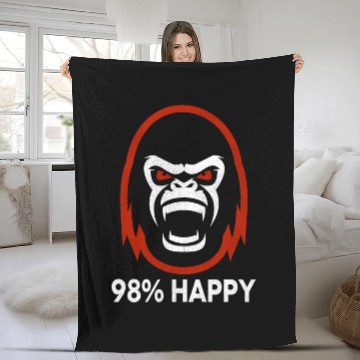 Discover Hungry Gorilla Silverback Ape Gift Fleece Blankets