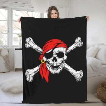 Discover Pirate Skull Crossbones Fleece Blankets