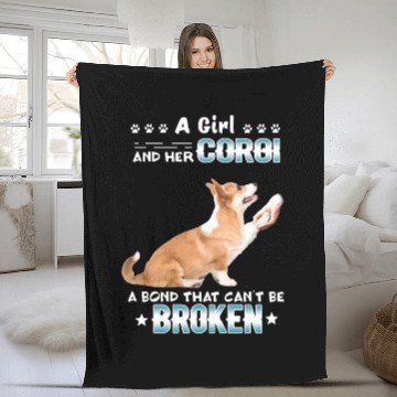 Discover a girl and her corgi a bond that cant be broken do Fleece Blankets