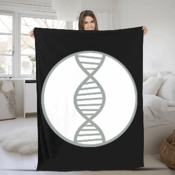 Discover researcher dna circle logo science gene spiral lab Fleece Blankets