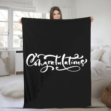 Discover Hand Drawn Calligraphy Lettering Congratulations Fleece Blankets