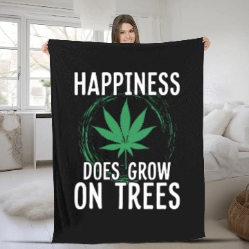 Discover Marijuana Cannabis Plant Weed Stoner Funny Gift Fleece Blankets