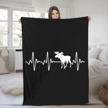 Discover Moose Heartbeat Fleece Blankets