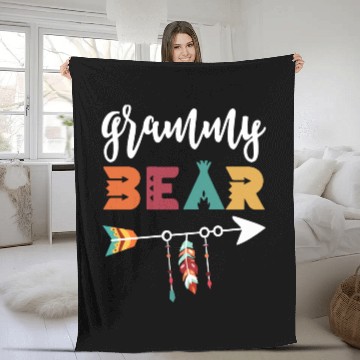 Discover granmy bear flower art colors grandma Fleece Blankets