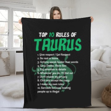 Discover Top 10 Rules Of Taurus Zodiac Birthday Gift Fleece Blankets
