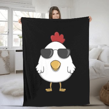 Discover Chicken cool sunglasses farm animal chickens hen Fleece Blankets
