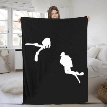 Discover Diver Diving Snorkeling Swimming Goggles Sea Life Fleece Blankets