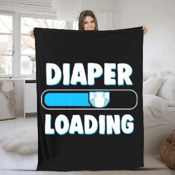 Discover Funny Diaper Loading Design for Adults Kids ABDL Fleece Blankets