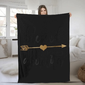 Discover Gold Arrow Blessed Abuelita Fleece Blankets Announcement Shi