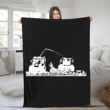 Discover Corn chopper chopping corn harvester farmer Fleece Blankets