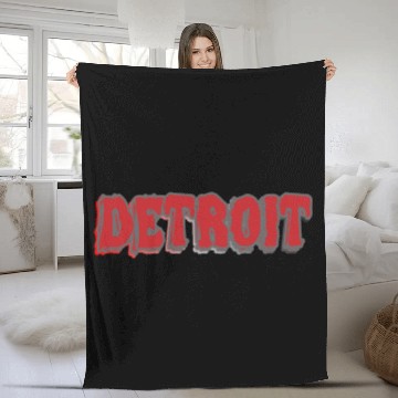 Discover Detroit City Lettering | Michigan USA State Fleece Blankets