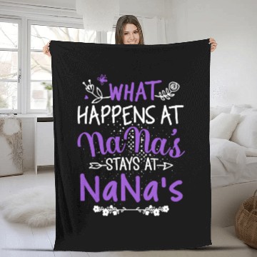 Discover what happens at nana stays at nana grandma Fleece Blankets