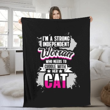 Discover In a strong independent spell cat woman Fleece Blankets