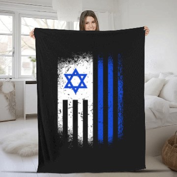 Discover Israel Flags Design / Jerusalem Haifa Tel-Aviv Fleece Blankets