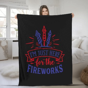 Discover I Am Just Here for the Fireworks, 4th of July Fleece Blankets