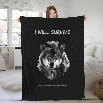 Discover I will survive wolf mountain sanctuary love stand Fleece Blankets