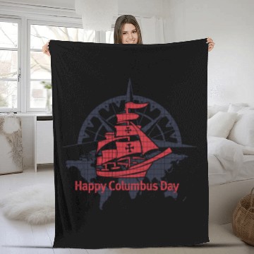 Discover Columbus Day Fleece Blankets