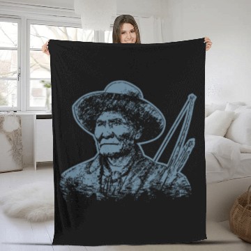 Discover Geronimo Apache Native American Indian Warrior Fleece Blankets