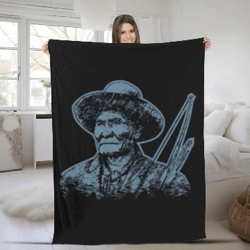 Discover Geronimo Apache Native American Indian Warrior Fleece Blankets
