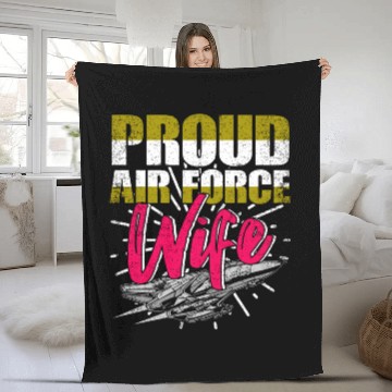 Discover Air Force Wife Aircraft Pilot Fan Gift Fleece Blankets