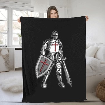 Discover Knights Templar Crusader Cross Armor Fleece Blankets