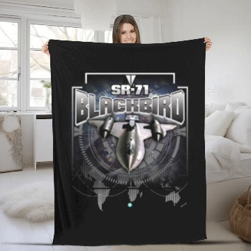 Discover Military Jet SR71 Blackbird Pilot Airman Gift Fleece Blankets