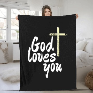 Discover God loves you Fleece Blankets