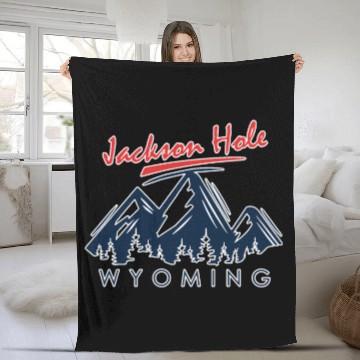 Discover Jackson Hole Wyoming Fleece Blankets Vintage City Retro Tshi