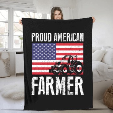Discover Proud American Farmer Gift Fleece Blankets