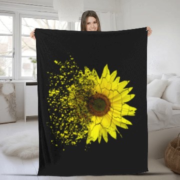 Discover sunflowers decay, disintegration, sunflower, Fleece Blankets