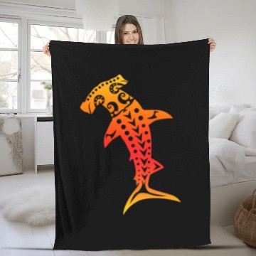 Discover Maori Shark Hammerhead Shark T Tattoo Gift Fleece Blankets
