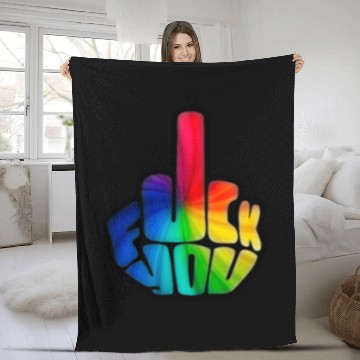 Discover Funny Cute Middle Finger Vintage Fleece Blankets - F*ck You