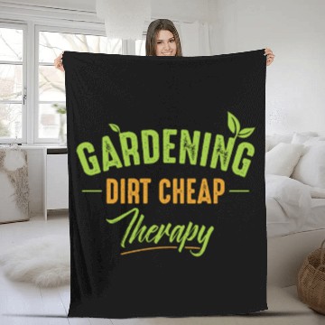 Discover Gardening Dirt Cheap Therapy Garden Nature Fun Fleece Blankets