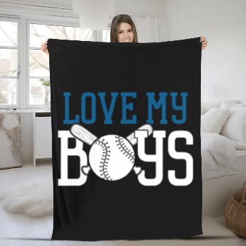 Discover Love My Boys (Softball) - Softball Dad Gift Funny Fleece Blankets
