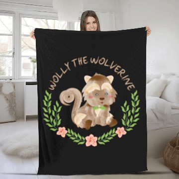 Discover Wolly the Wolverine Fleece Blankets