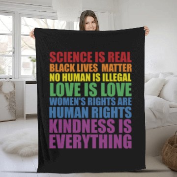 Discover Science is Real Black Lives Matter Love Is... Fleece Blankets