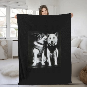 Discover Belka & Strelka USSR CCCP Space Dog Laika Fleece Blankets