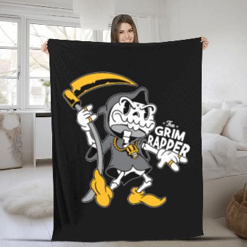 Discover The grim reaper Fleece Blankets funny the grim rapper
