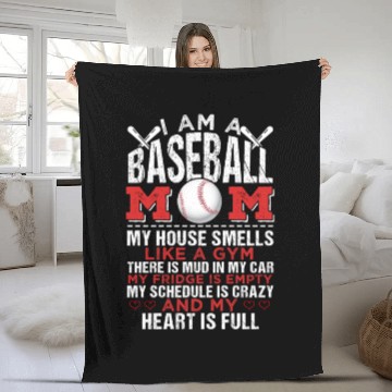 Discover Baseball Mom Player Fan Lover Sports Gift Fleece Blankets