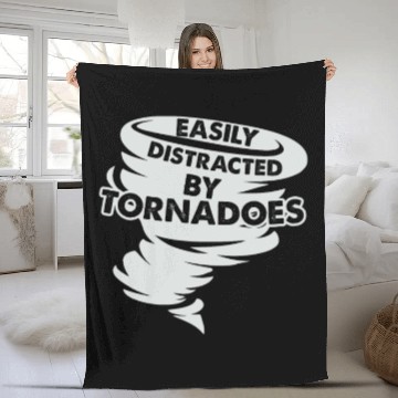 Discover Distracted by Tornadoes Tornado Weather Chaser Fleece Blankets