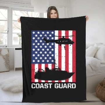 Discover Coast Guard Baseball Jerseys Fleece Blankets